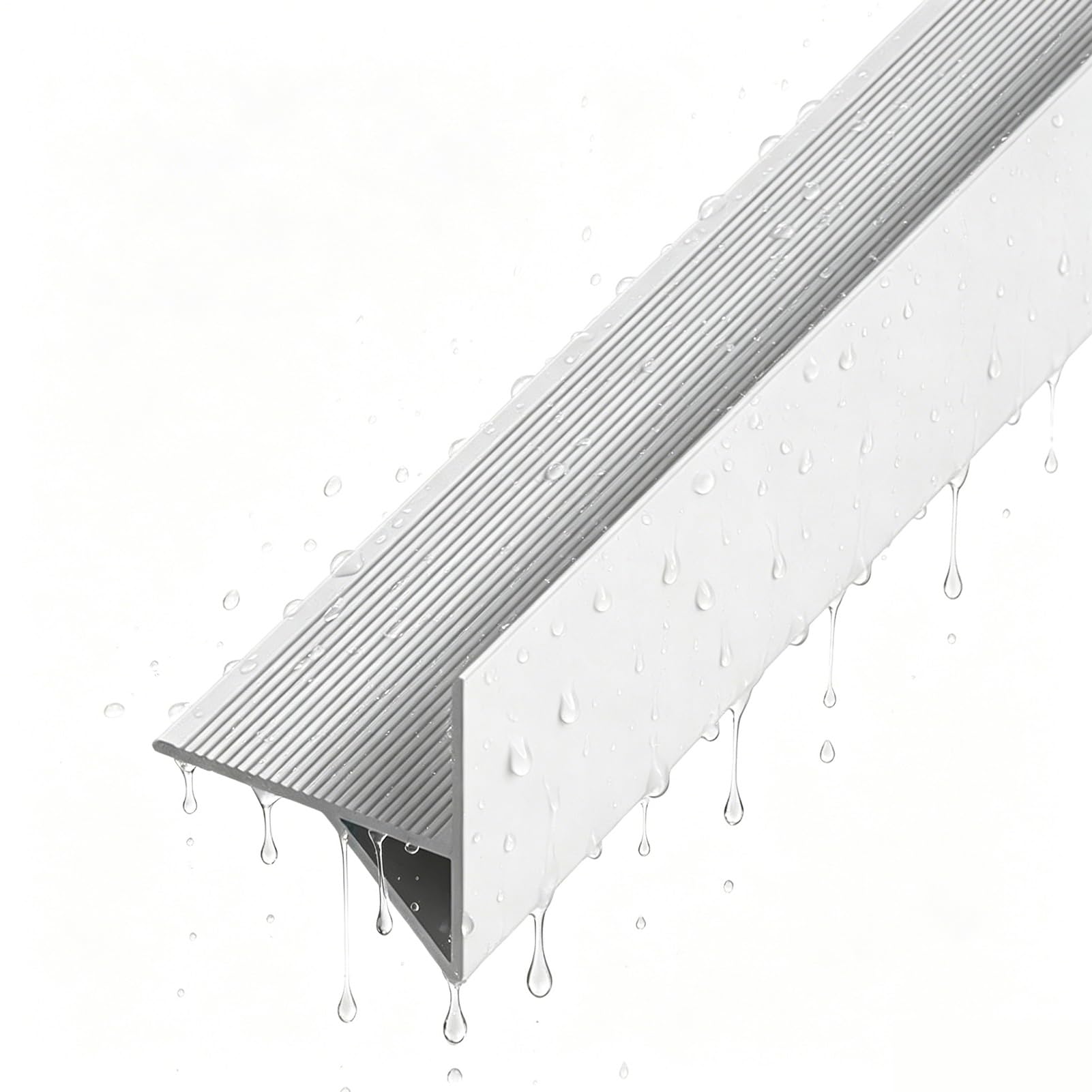 Perfil Goteron Exterior Perfil Desviador de Agua de Lluvia y Vierteaguas, Desviador Lluvia Resistente A La Humedad para Aleros, Perfil Desviación Drenaje Agua Lluvia(White,L3m/9.8ft)