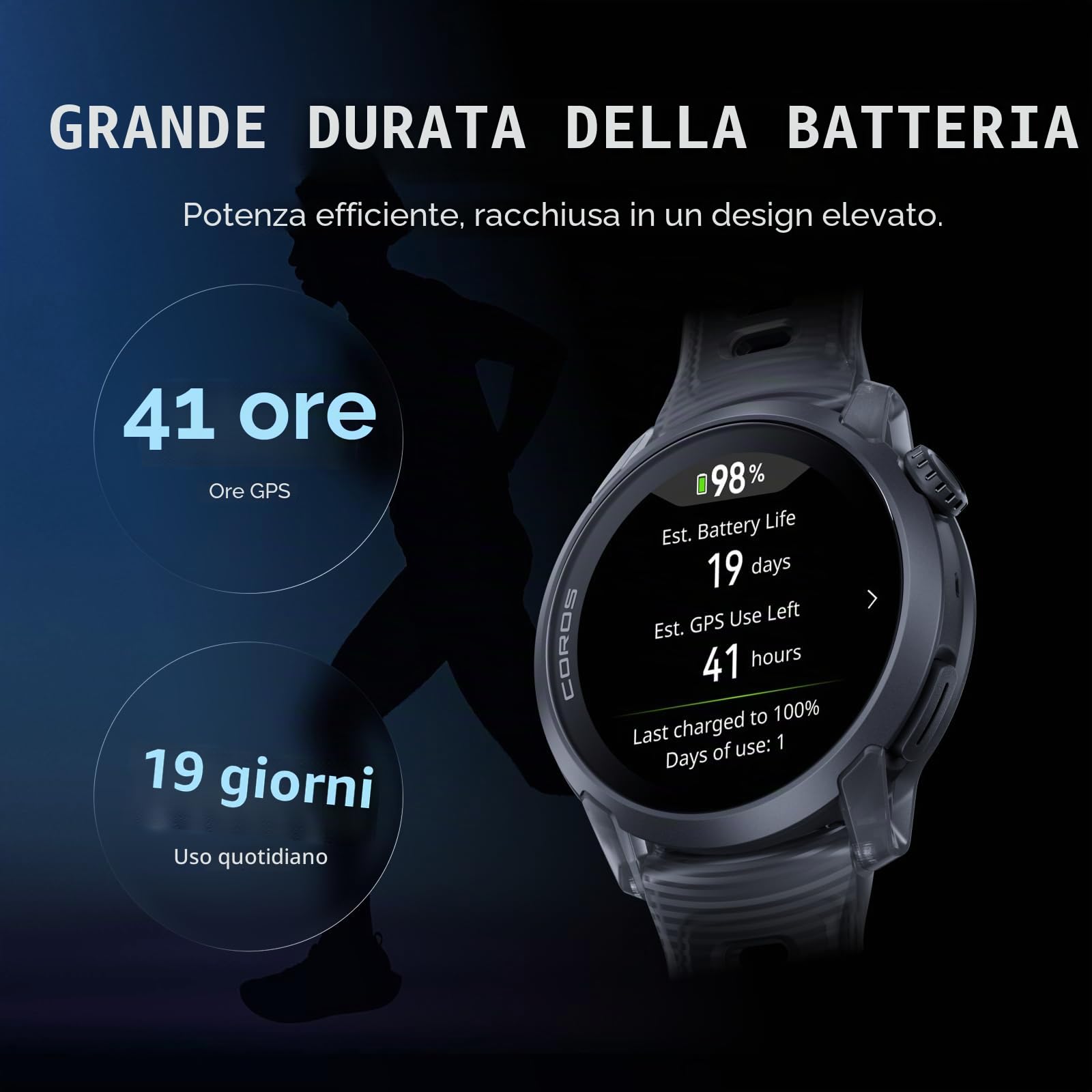 COROS PACE 4 Orologio GPS sportivo - Nero Cristallo, Alluminio