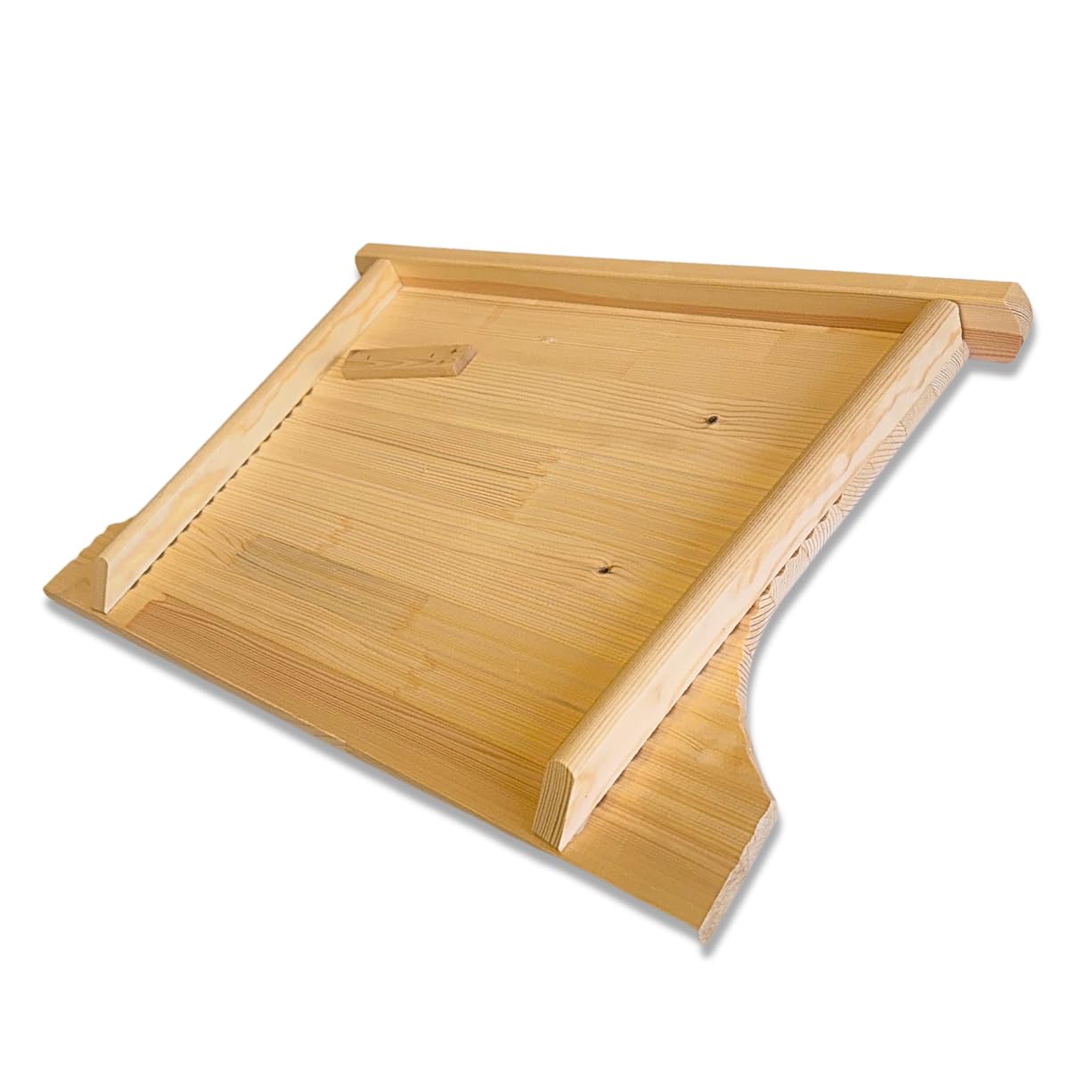 Tomaino Tabla de lavar de madera, lavadero a mano para ropa, tabla para lavar la ropa para fregaderos de 51 a 72 cm (pequeña 42 x 4 x 51/58 cm)