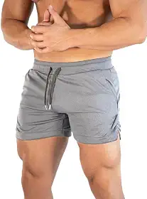 Short esportivo masculino de corrida respirável leve atlético para treino com bolsos