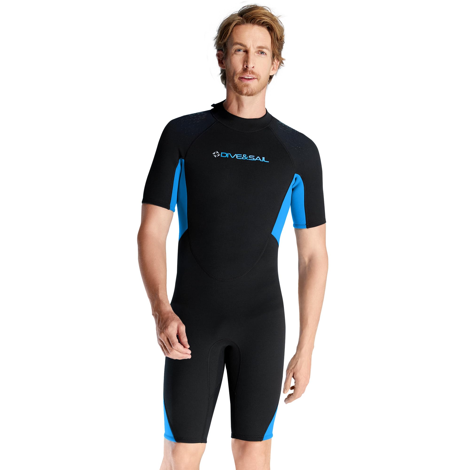Combinaison courte en néoprène pour homme et femme - Manches courtes - 3 mm - En néoprène - Chaude - Fermeture éclair dans le dos - Pour combinaison de plongée, snorkeling, surf, canoë