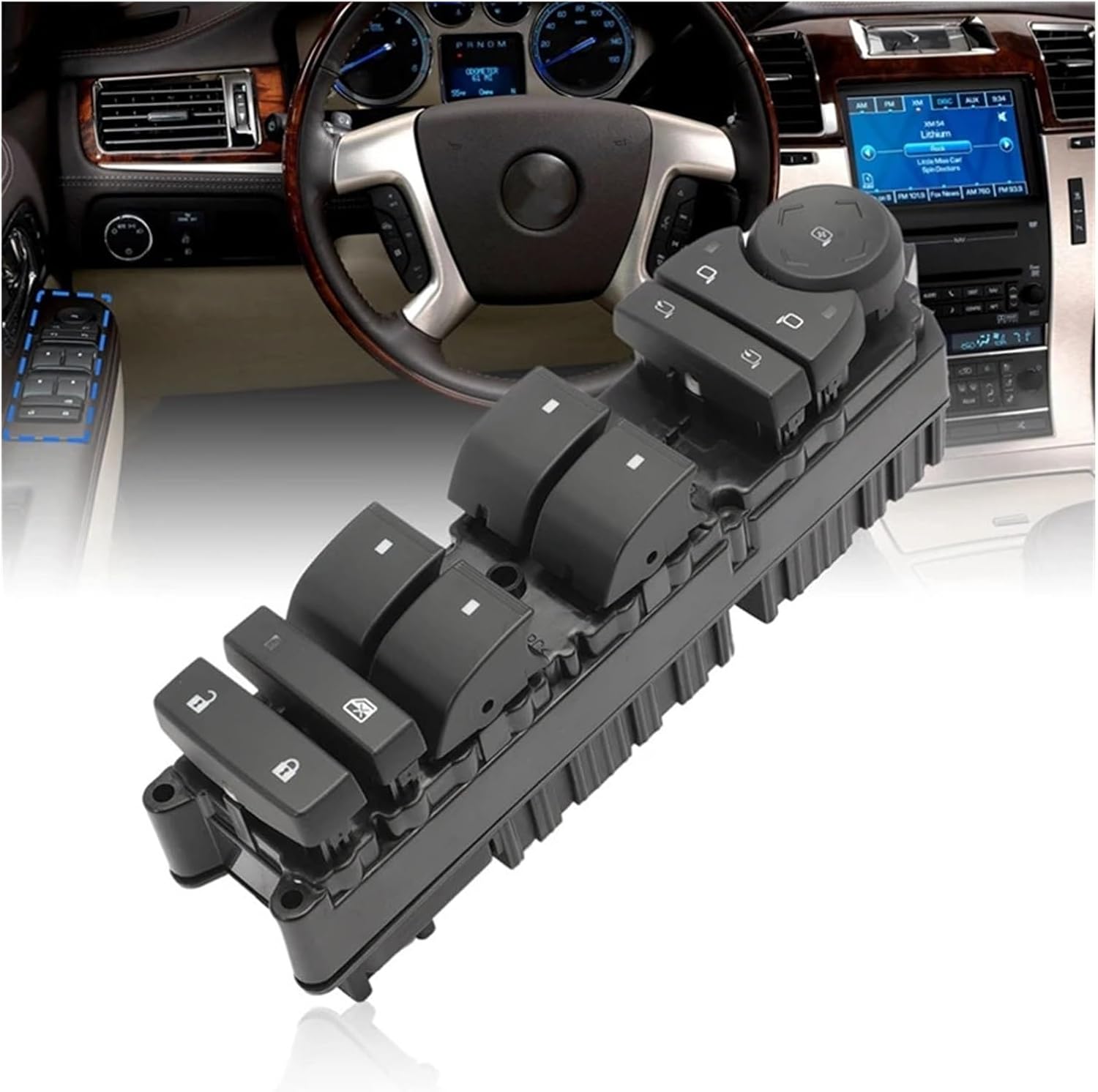 Power Window Switch Front Left Driver Side Compatible For Cadillac Escalade/For GMC Yukon XL2500/ For Chevy Suburban 2500 20835555 20790061