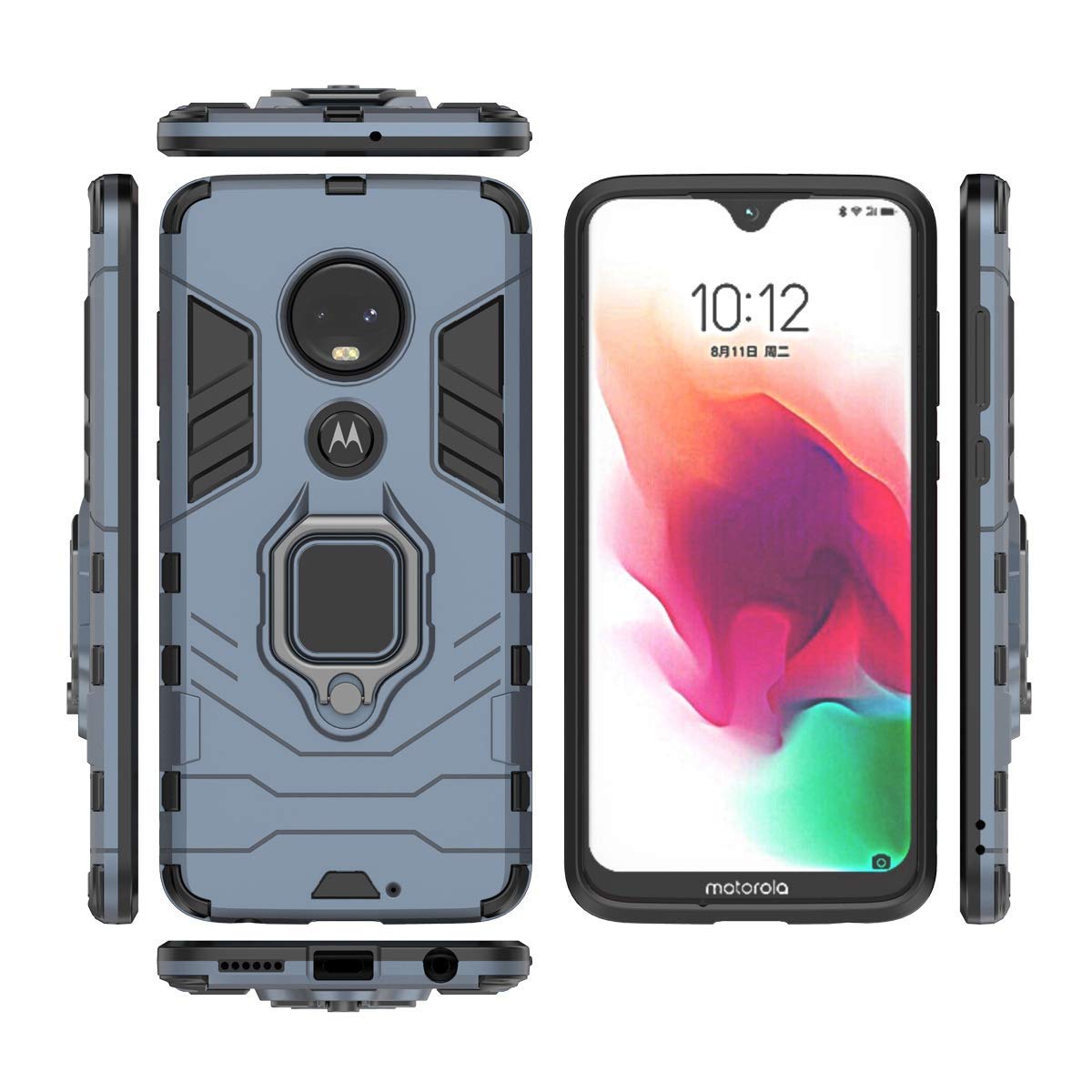 LuluMain Compatibile con Xiaomi Redmi Note7 (PRO) Cover, Custodia Armor Anello Cavalletto (Funziona con Il Supporto Magnetico per Auto) Case Paraurti per Redmi Note 7, Redmi Note 7 PRO (Nero