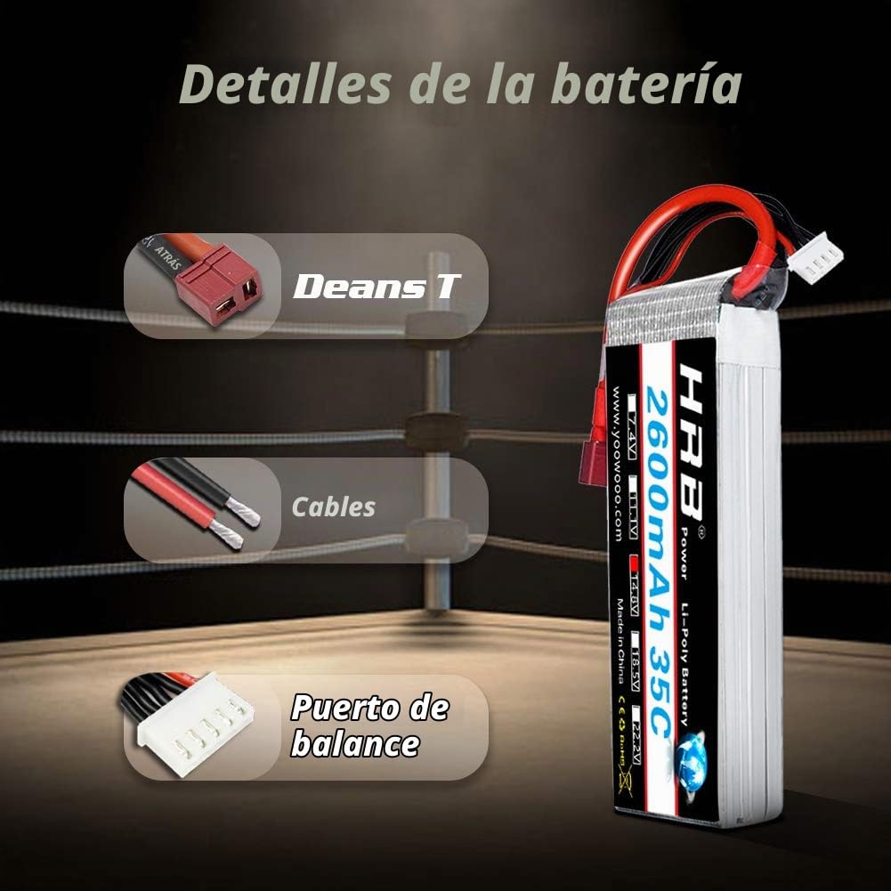HRB 2 UNIDS 4S 14.8V 2600 mAh 35C Lipo Batería con Deans T Plug para RC Helicóptero Avión Coche Barco Barco
