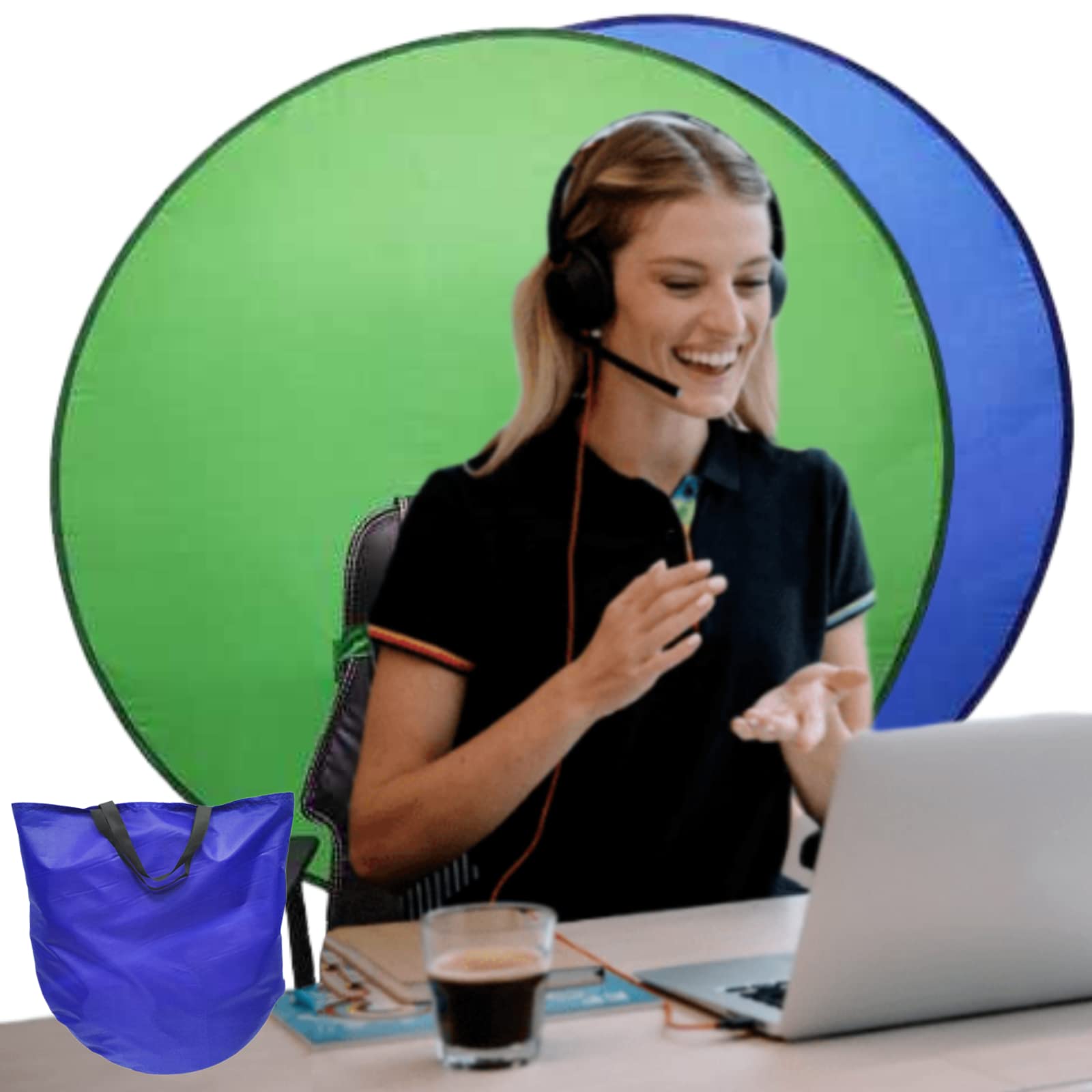 Buy Blue Screen Green Screen Backdrop Double Sided Collapsible Green