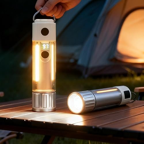 Miniatura 1 de Mini linternas 2 en 1 y linternas recargables con 7 modos, linternas magnéticas LED portátiles para exteriores, esenciales para campamento, vida