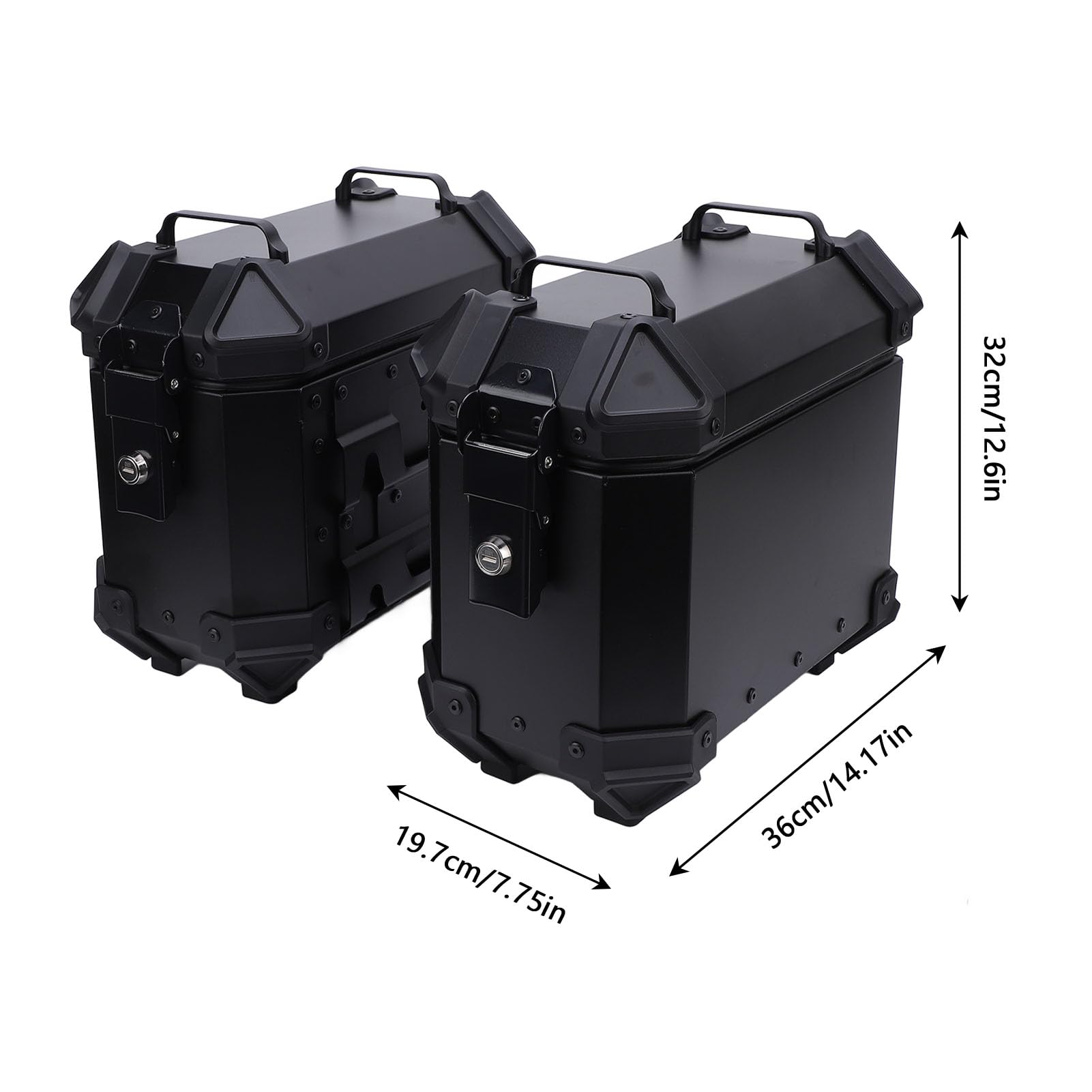 aqxreight 1 Paar Motorrad-Seitenkoffer 18 L Aluminiumlegierung Wasserabweisend