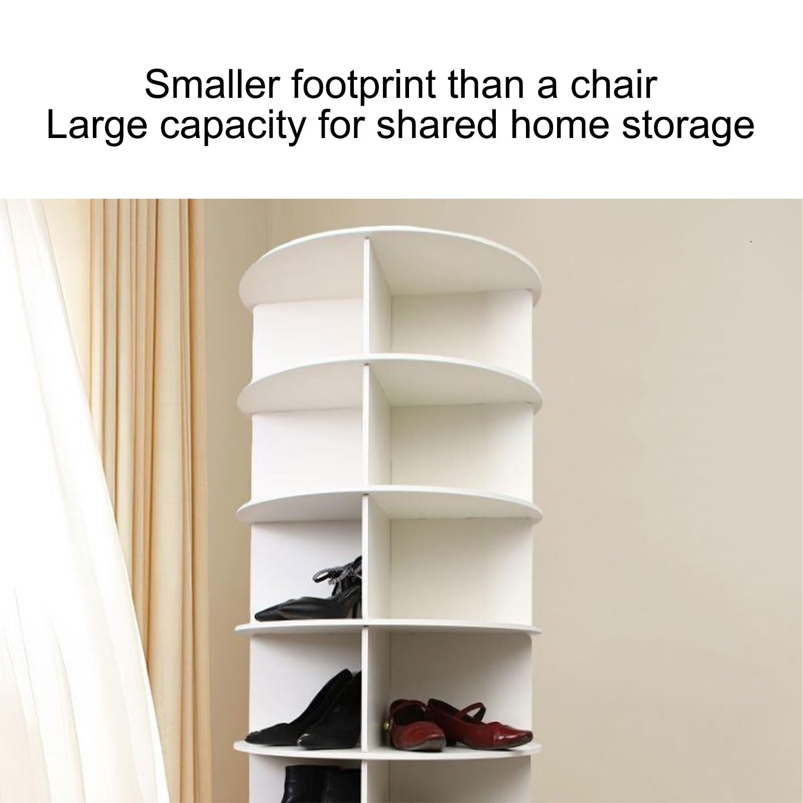 Zapatero giratorio – Organizador vertical de zapatos que ahorra espacio para entrada, dormitorio y sala de estar