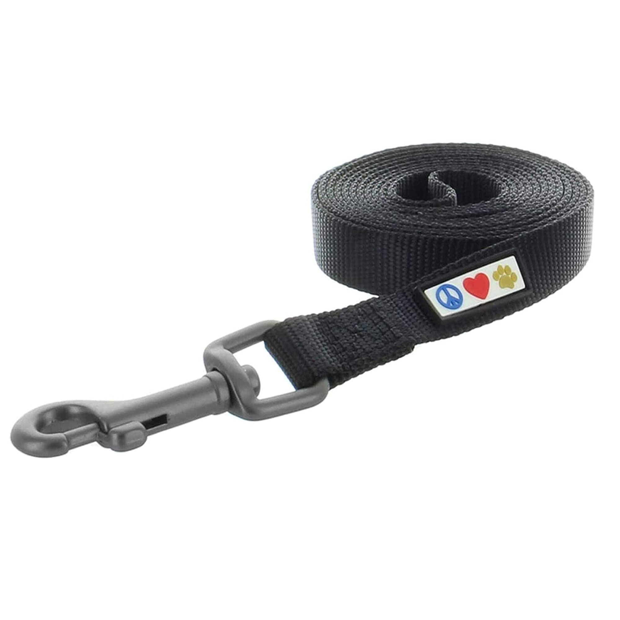 Pawtitas 6 FT Solid Color Leash for Puppy Leash Dog Leash Comfortable Handle Dog Training Leash 6 ft Dog Leash Extra Small Dog Leash / Small Dog Leash Black Dog Leash