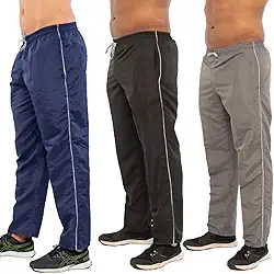 Kit 3 Calças Masculina Tactel Lisa Com 3 Bolsos Esporte Caminhada Academia Frio