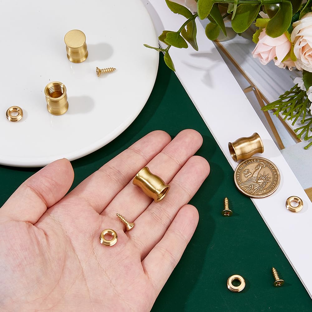 SUPERFINDINGS 4 Sets Brass Cutting Board Feet 12.5x17mm Brass Furniture Pads Chopping Board Feet Set for Kitchen Appliances and All Kinds of Furniture - Image 3
