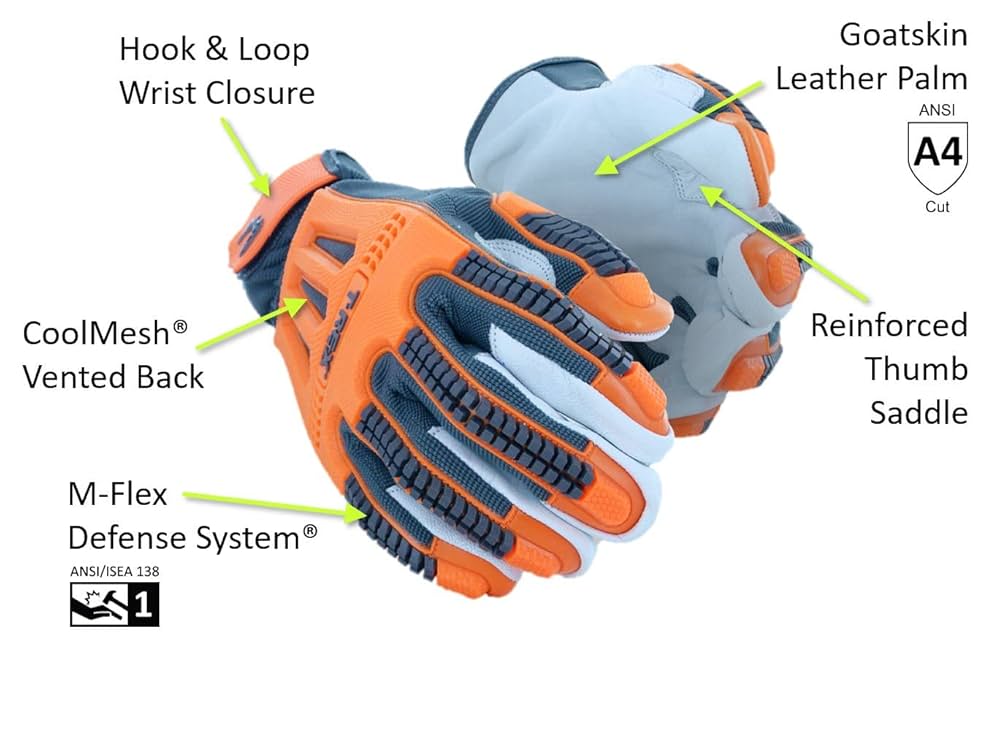 MAGID T-REX Windstorm ANSI A4 TRX744 Impact Glove, 1 Pair, 7