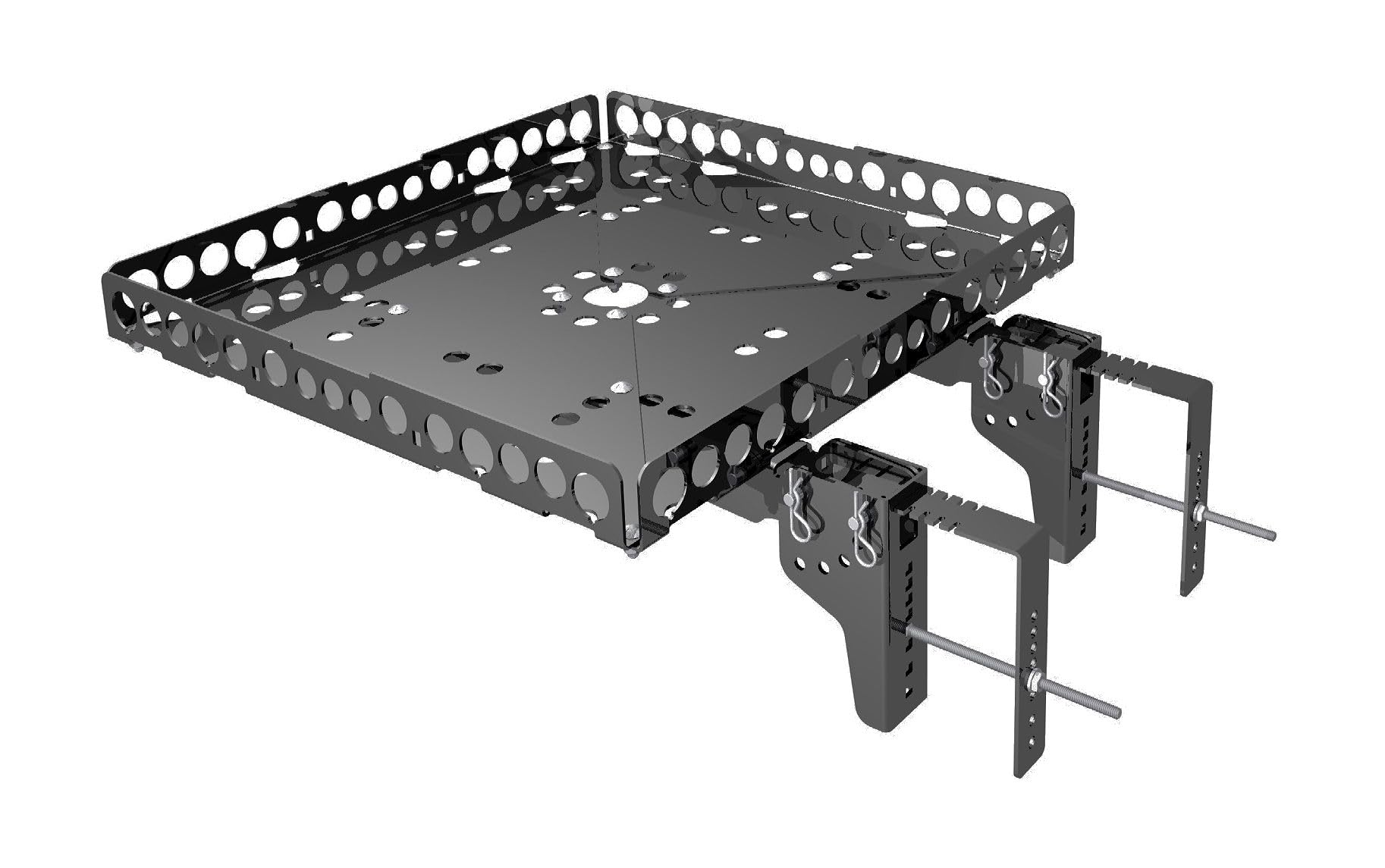 GennyGo RevX2 RV Bumper-Mounted Generator & Cargo Carrier 24x24 Folding Tray Kit (Steel)