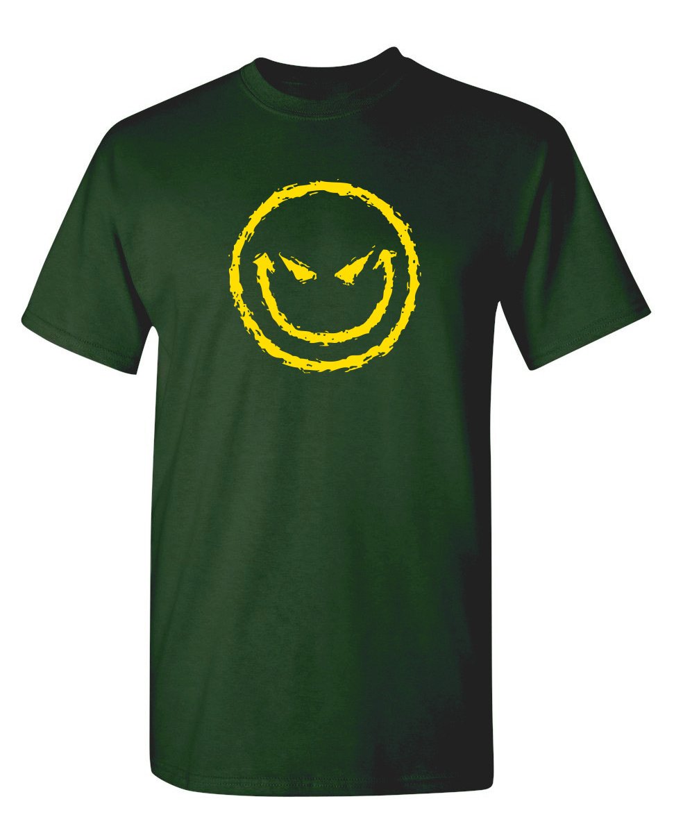 Evil Smile Face Funny Graphic Tee Bold Style for Men with Casual Mens Tee Shirt While Standing Out in Novelty T Shirts