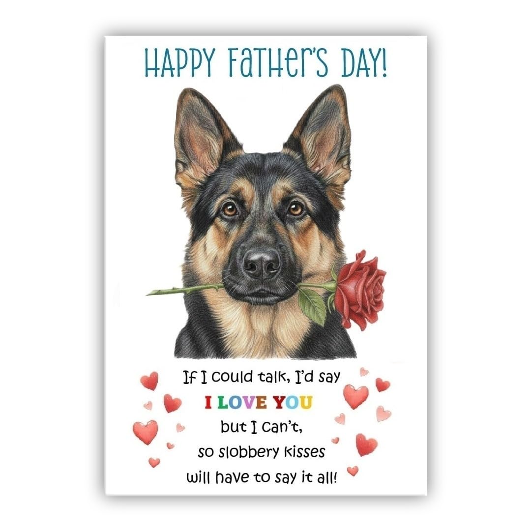 Father’s Day Card From the Dog. Adorable Fathers Day Pet Card. Many Breeds Available. (• German Shepherd - Alsatian)