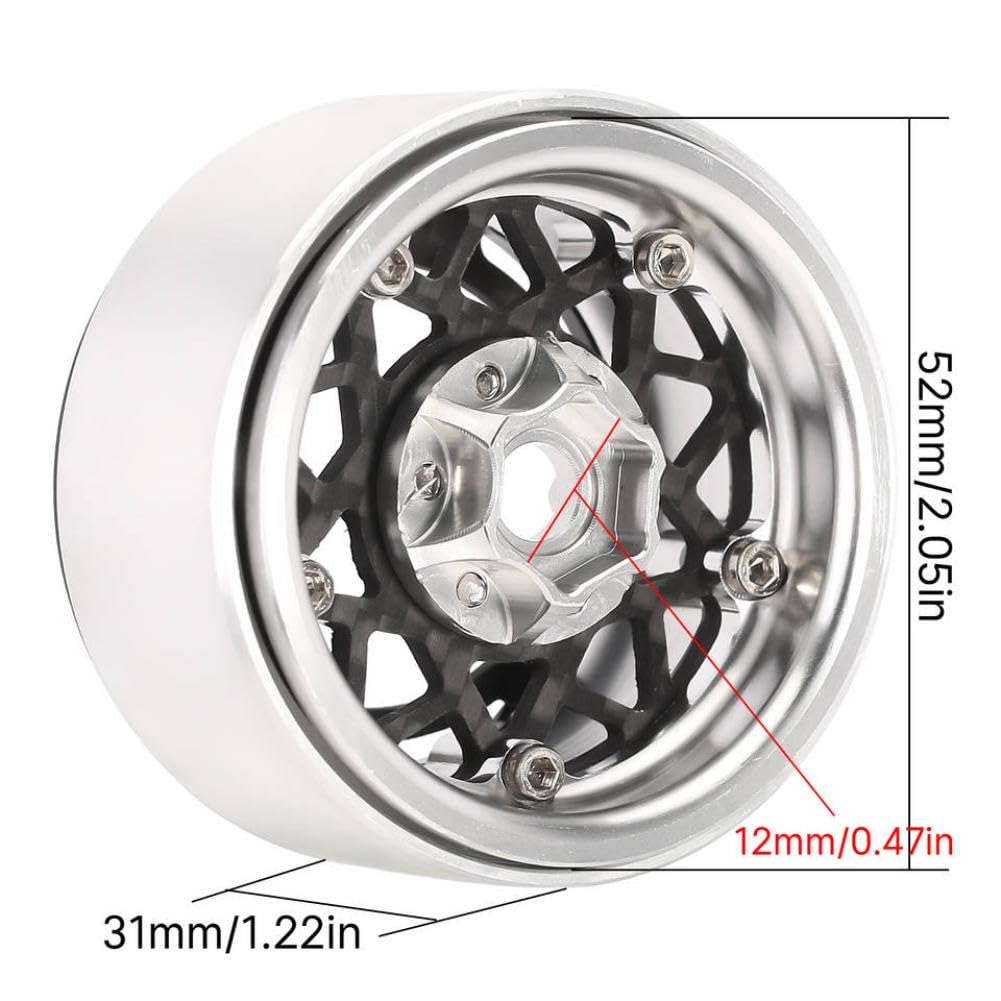 Włókno węglowe aluminium ujemne przesunięcie 10 mm 1,9 cala obręcz koła Beadlock kompatybilna z VS4-10 Gen8 W1952