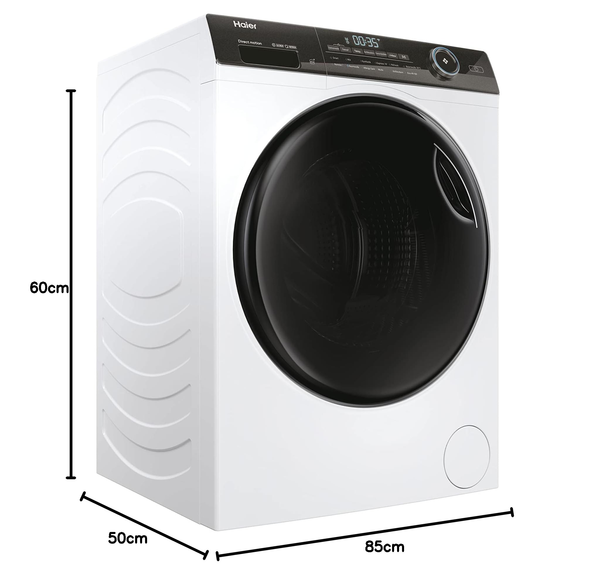Haier Frontlader Waschmaschine 9kg I-PRO Serie 5 HW90-B14TEAM5 | A - beste Effizienz, Direct Motion Motor - absolut leise, Smart Home - Wi-Fi & hOn App, XL-Trommel, Refresh-Dampfprogramm