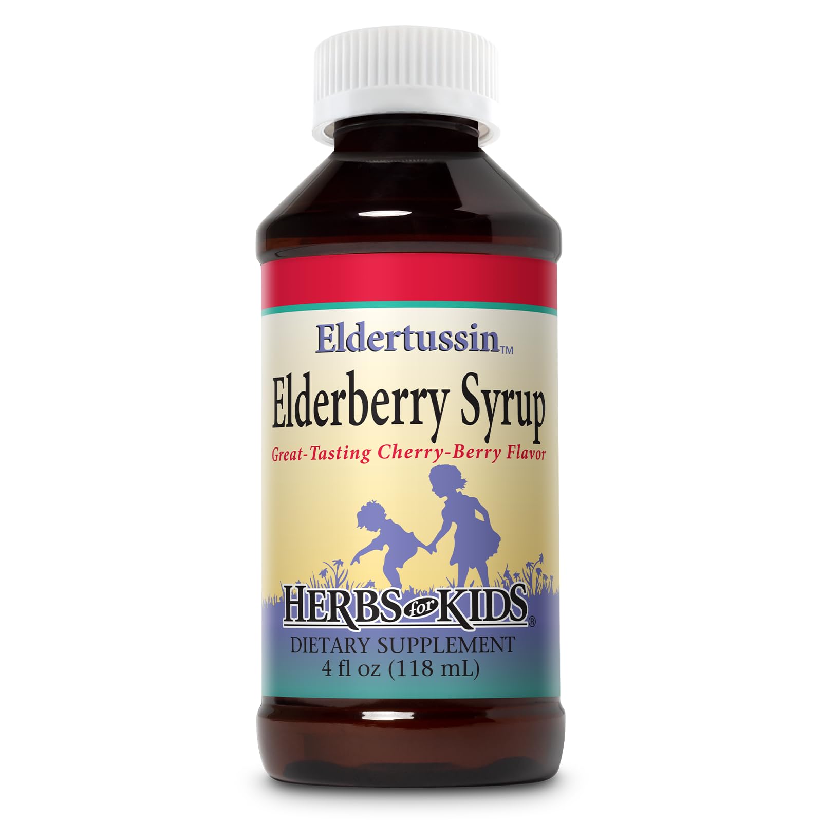 Herbs for Kids Eldertussin Elderberry Syrup, Cherry Berry (Btl-Plastic) | 4oz