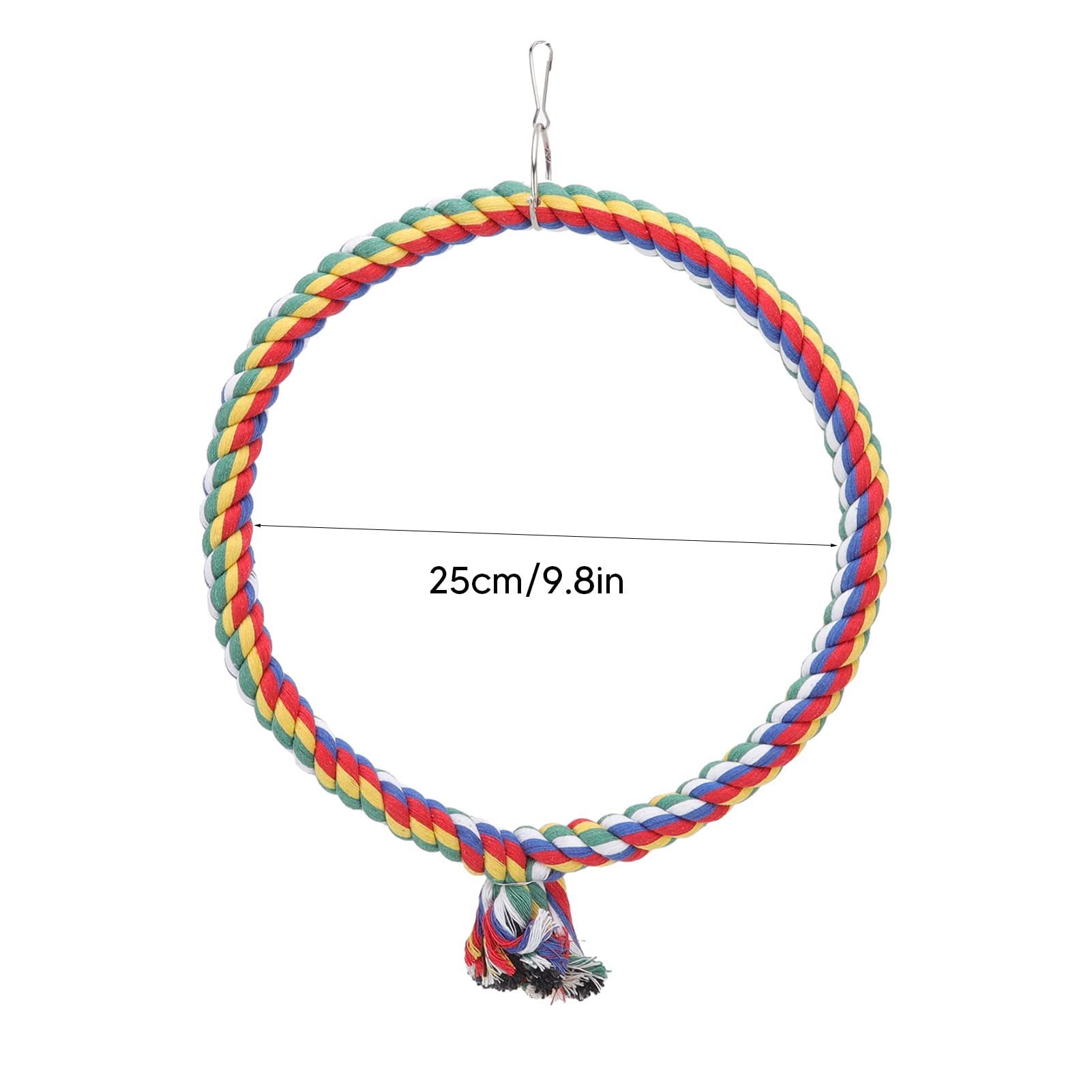 Altalena per Pappagalli con e Corda di Cotone - Cerchio da Arrampicata per Uccelli - Disponibili Misure Piccole e Grandi - Ideale per Giochi all'Interno Ed all'Aperto