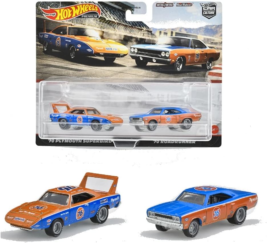 Amazon Co Jp ホットウィール Hot Wheels プレミアム 2パック プリマス スーパーバード ロードランナー 3才 Hcy76 ホビー 通販
