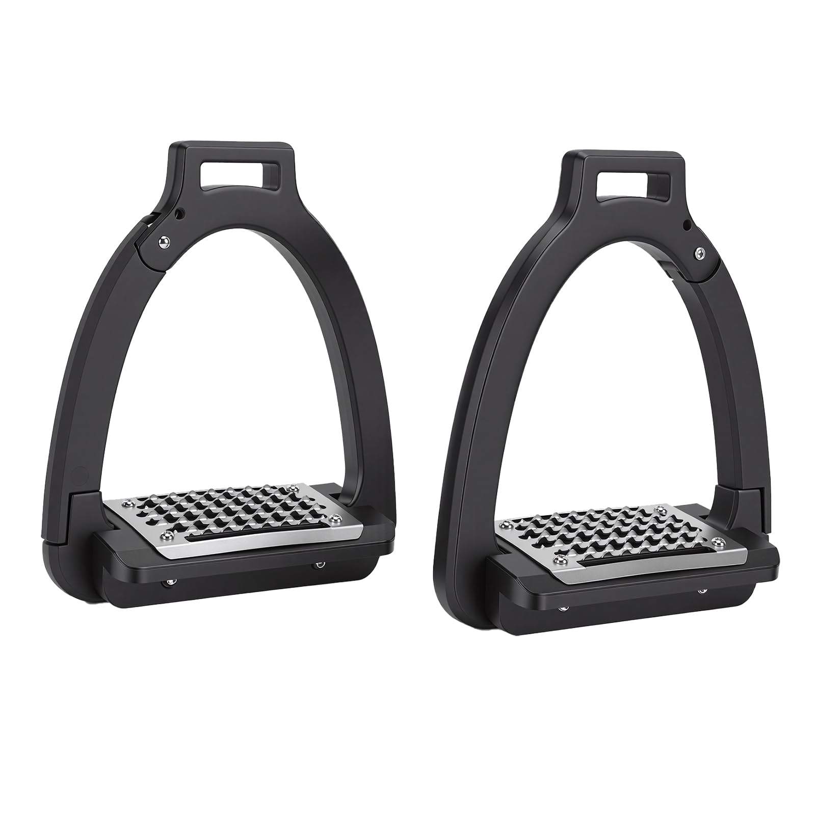 Pssopp 1 par de Estribos para Caballos, Estribos Que Abren los para Montar a Caballo con Almohadillas Antideslizantes para Práctica de Entrenamiento 1 par de para Caballos, Laterales de Aleación