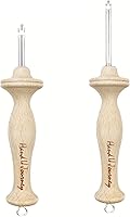 Vista 1 de Hand U Journey 8# Fine & 10# Regular Size Beech Wood Handle Punch Needle Rug Hooking Tool Sets-with Oxford Open-Side Design