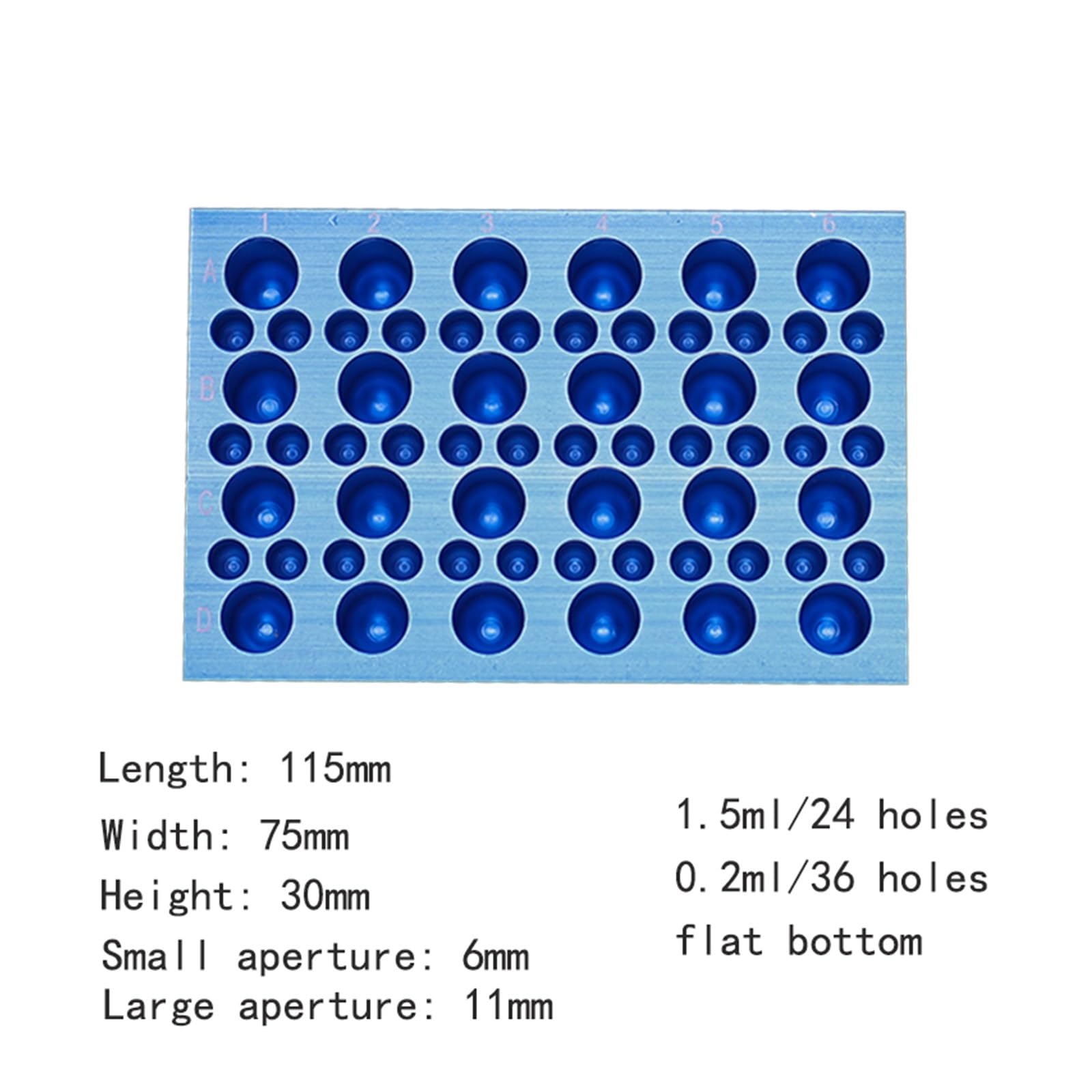 Caja de Hielo de Aluminio 0,2/1,5/2ML Tubo centrífugo Bloque de Hielo termostato de Baja Temperatura módulo de congelación PCR multipropósito preenfriado(1.5m and 0.2ml)