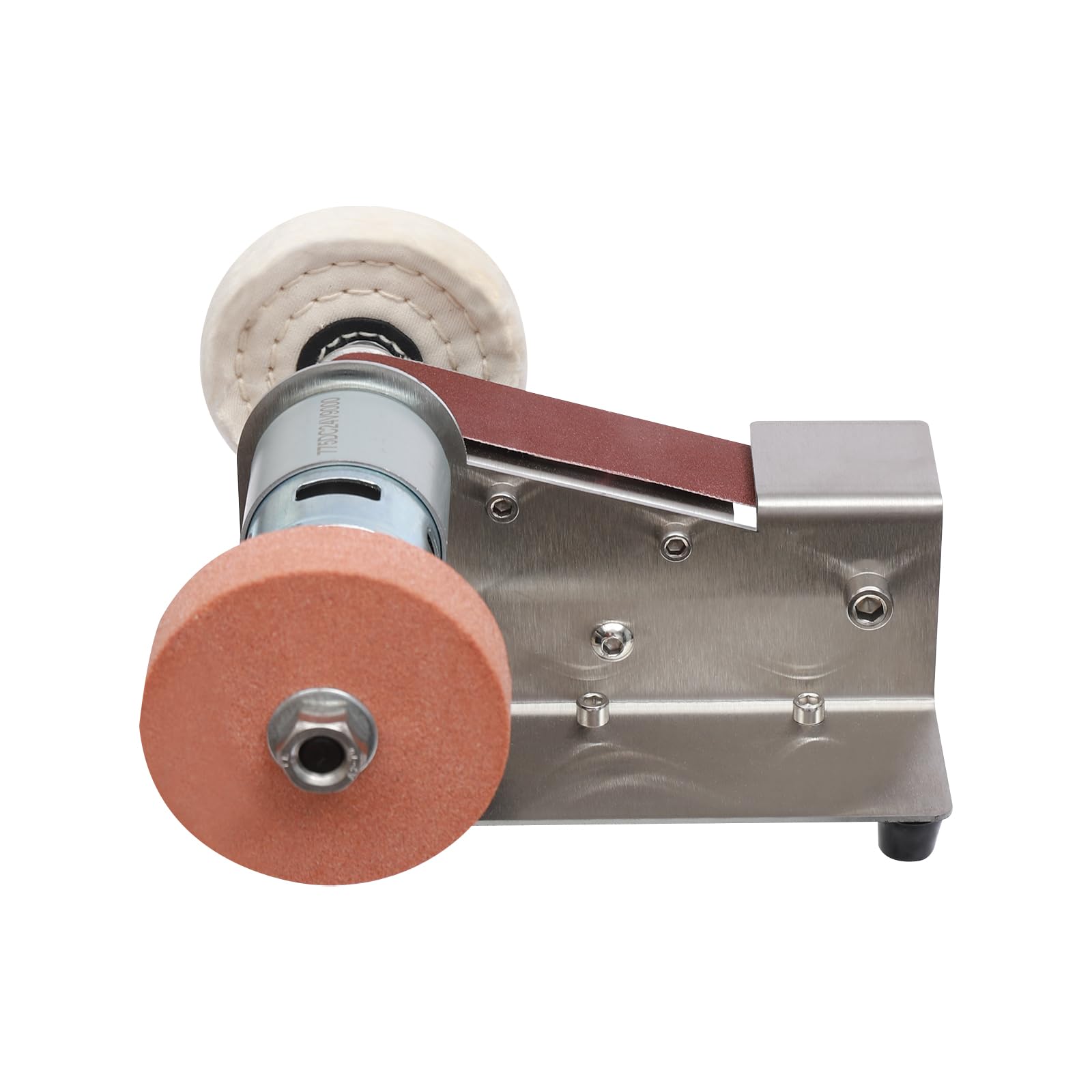 Mini Levigatrice a Nastro 7 Velocità Smerigliatrice Elettrica per Metallo Legno Affilare Regolabile 1°-45°