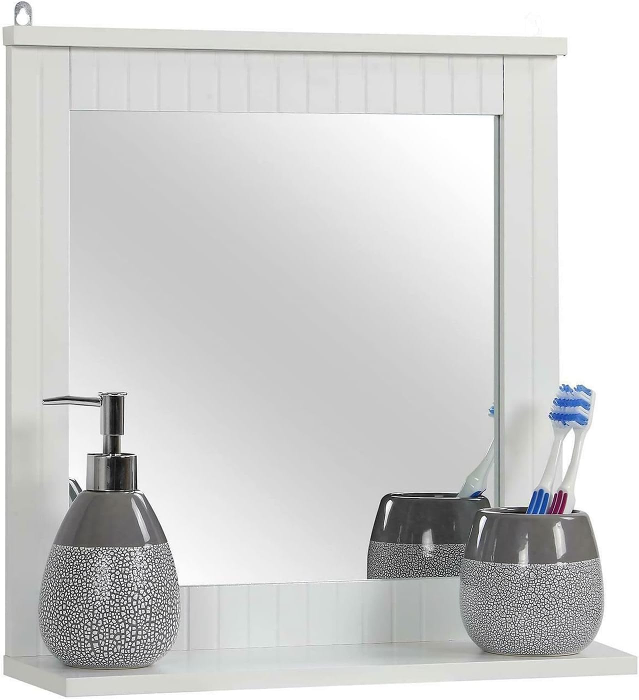 Buy Wood Framed WallMounted Mirror, Hanging Vanity Mirror, Bathroom
