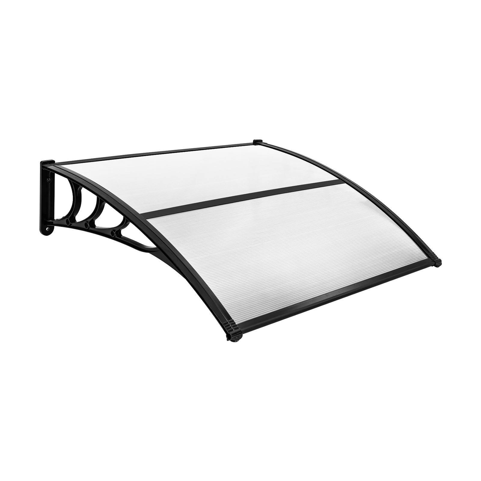 RELAX4LIFE Marquise de Porte Exterieur 150x100 CM, Auvent Porte d’Entrée en Polycarbonate, Protection Contre Pluie et UV, Auvent Marquise Aluminium pour Terrasse Balcon Patio