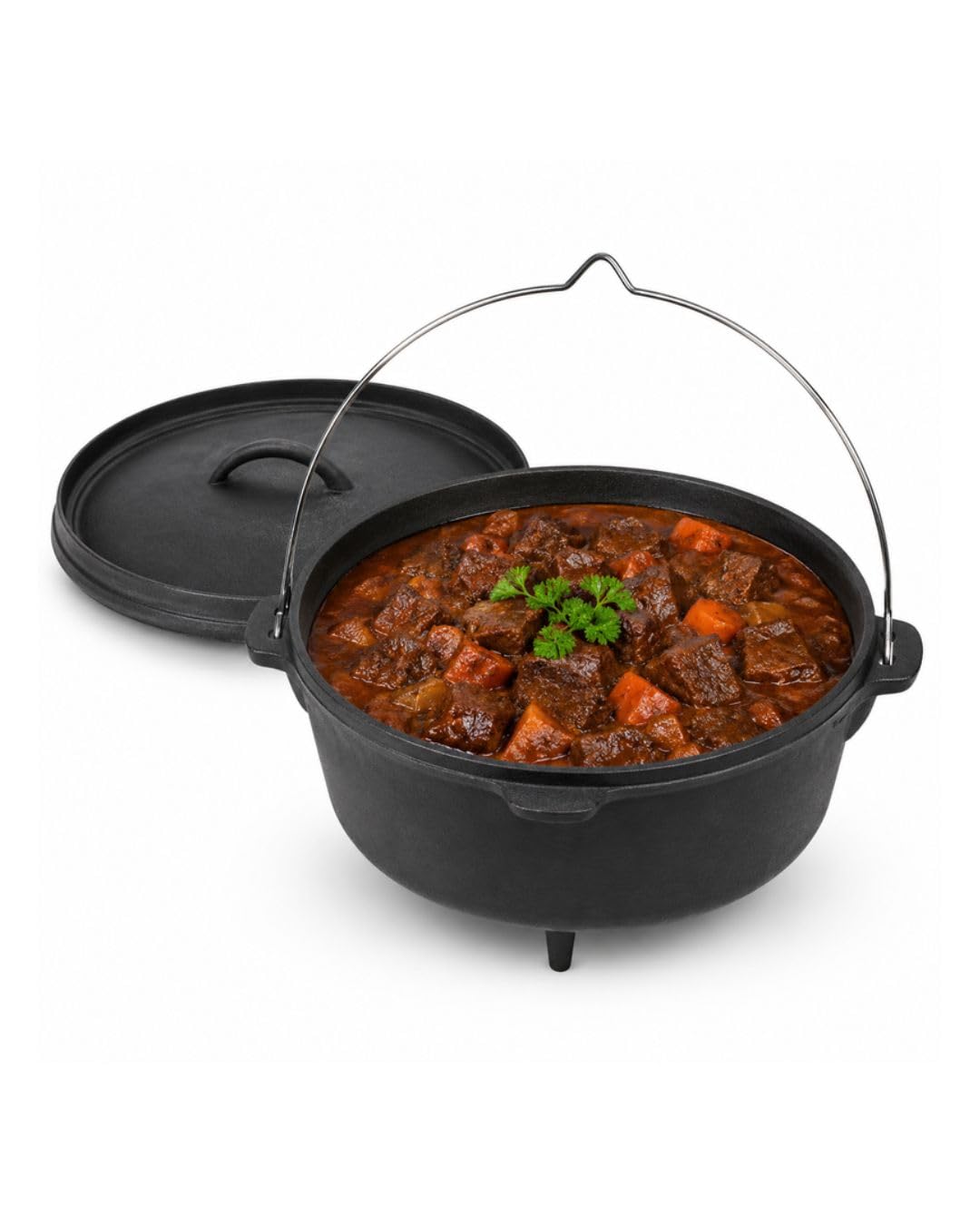 Barbecook Junko cocotte, marmitte en fonte, accessoire pour le barbecue bois, 9L, Noir