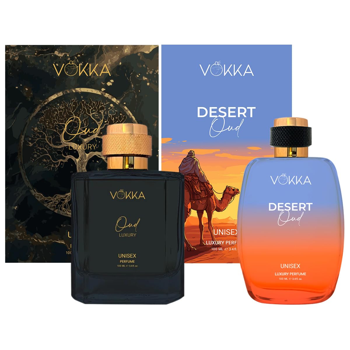 VOKKA Oud & Desert Oud 2x100ml | Unisex Luxury Long Lasting Perfume For Men & Women | Eau De Parfum | EDP Fragrance for Gift | Travel & Skin Friendly | Notes: Spicy Sandalwood Agarwood, Ambery-picture-40