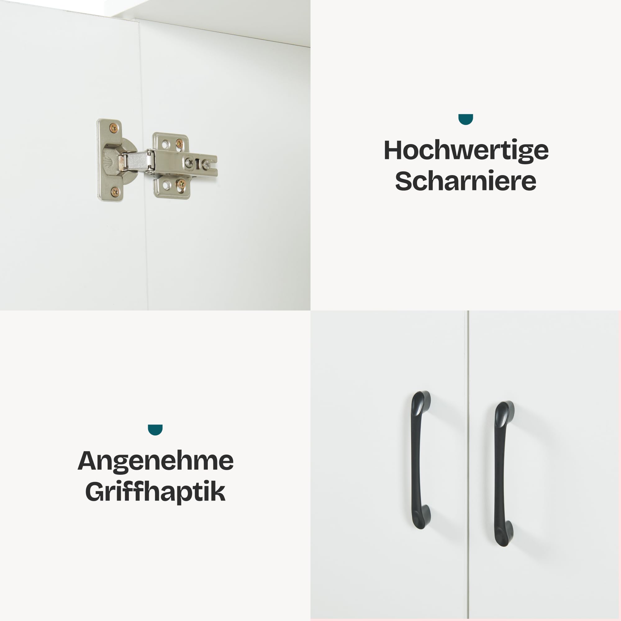 [en.casa] Kleiderschrank Chalvefted mit Kleiderstange 4 Fächer 2 Türen Kleiderständer Schrank Garderobenschrank Schlafzimmer Garderobe 175 x 60 x 35 cm Weiß