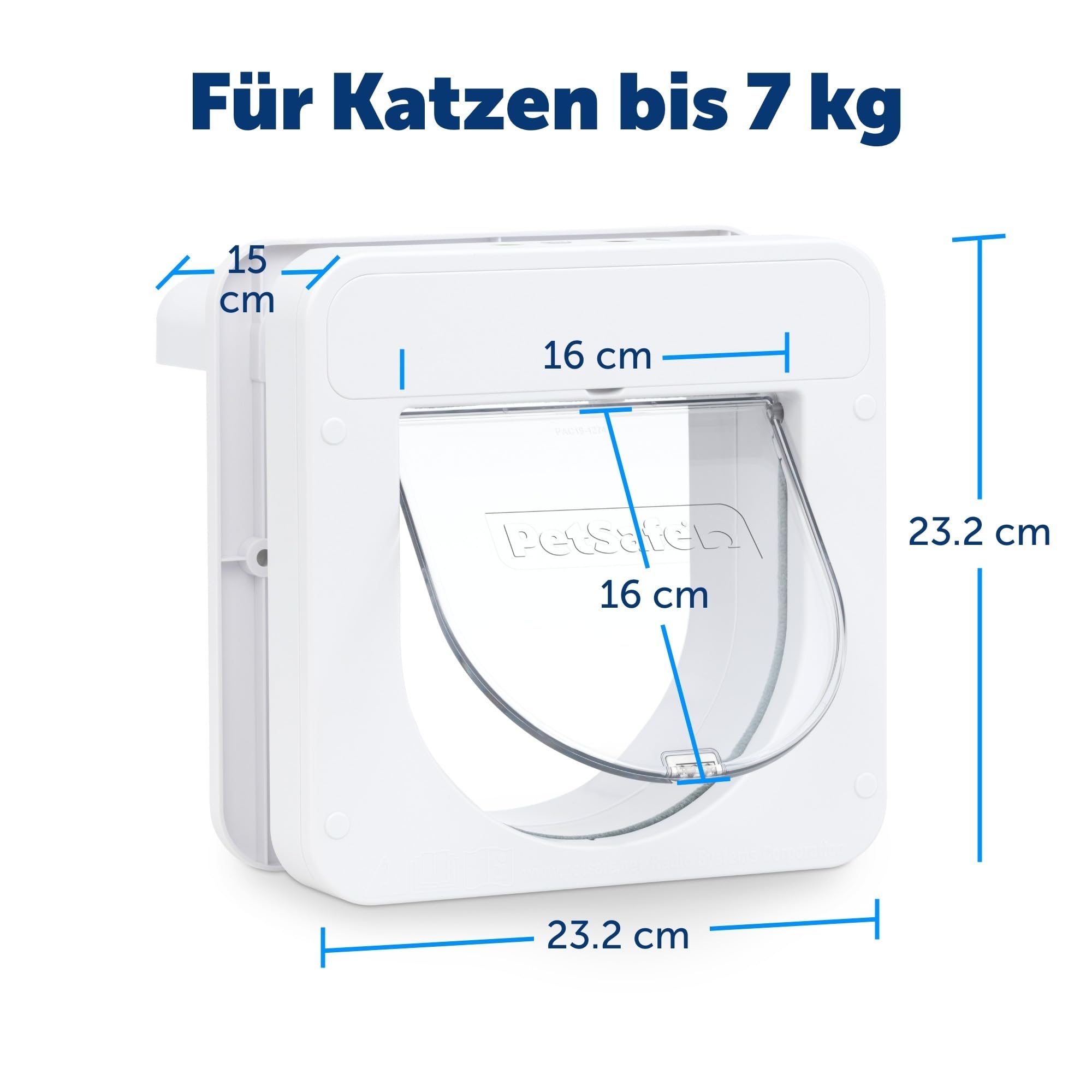 PetSafe Petporte Smart Flap Mikrochip Katzenklappe - Fortschrittliche Technologie, Chiperkennung - Für Wand- & Türmontage geeignet - Weiß