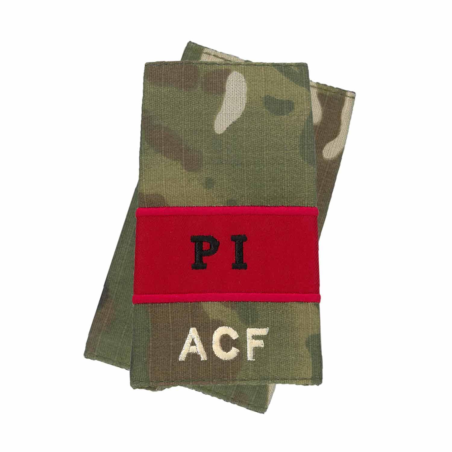 Cl Distribution Unisex Multicam / Mtp Pair Of Acf Cadets Ivory On Multicam/Mtp (Multi Terrain Pattern) Rank Slides - Potential Instructor