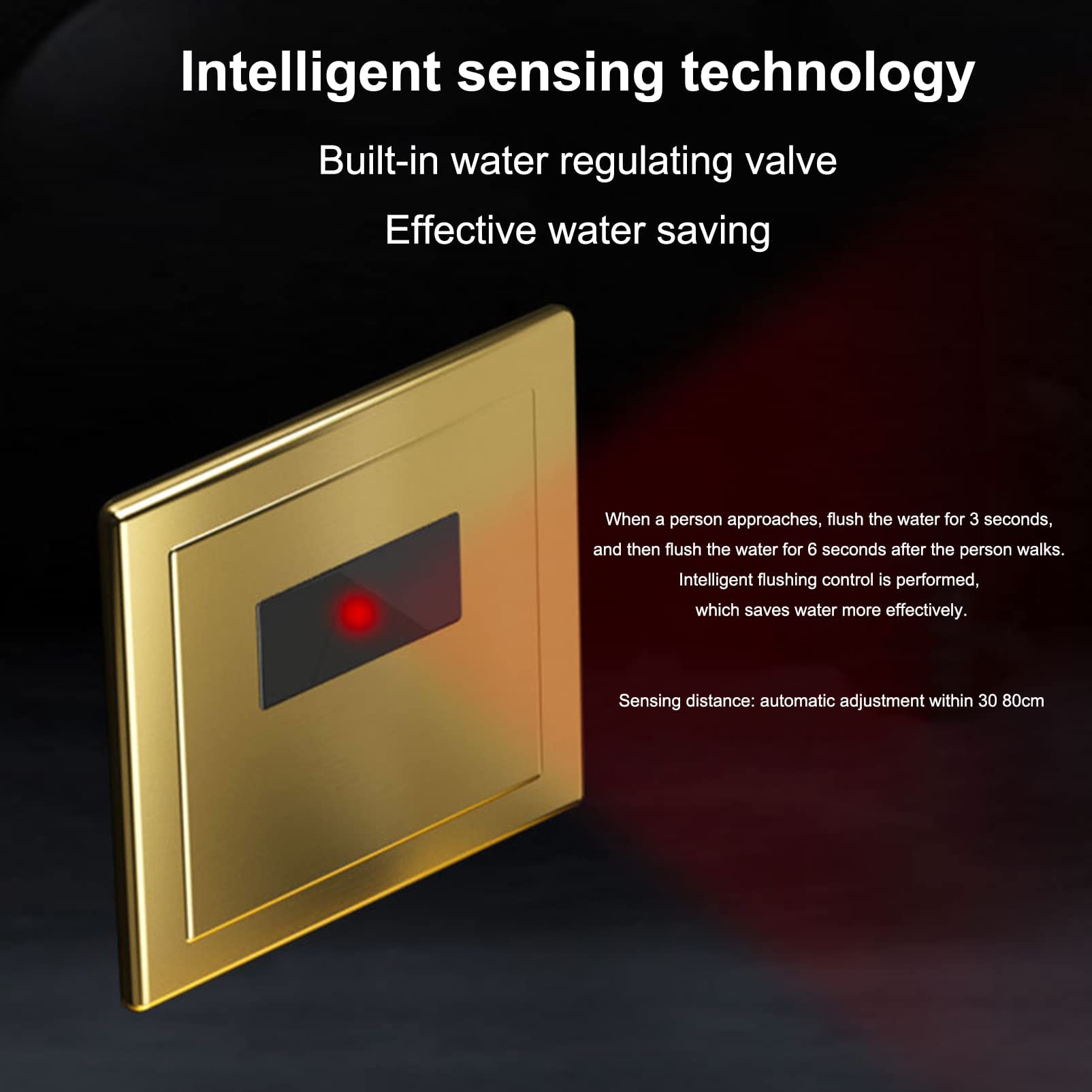 Urinoir mural en acier inoxydable 304 pour homme avec valve à capteur haute efficacité pour hôtels et centres commerciaux et design élégant Doré
