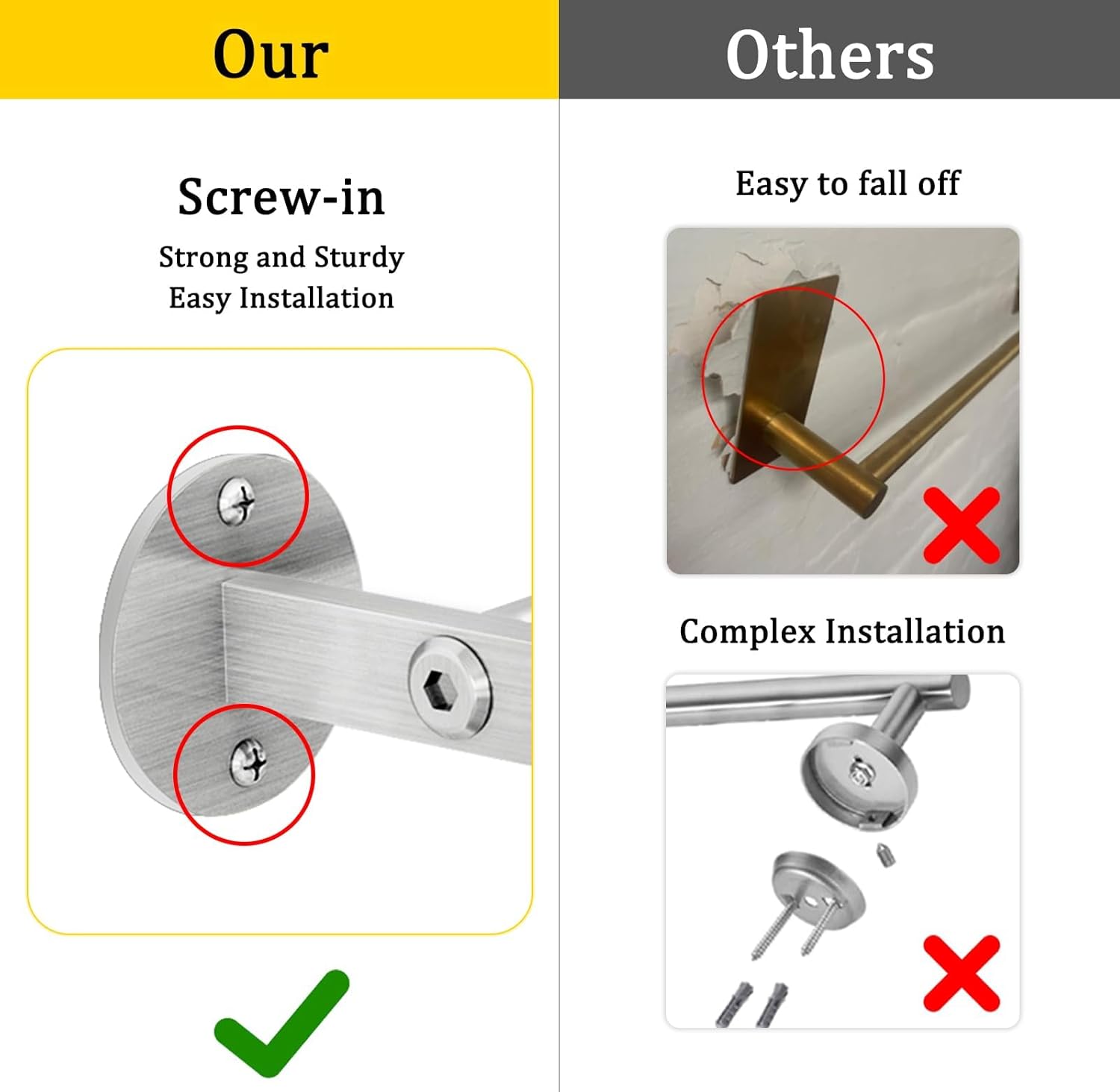 Double Towel Racks for Bathroom Towel Rack with Shelf, 24 Inch Double Towel Bars, Wall Mount Towel Holder for Bathroom Lavatory, Stainless Steel Towel Rod(Brushed Nickel) - Image 4