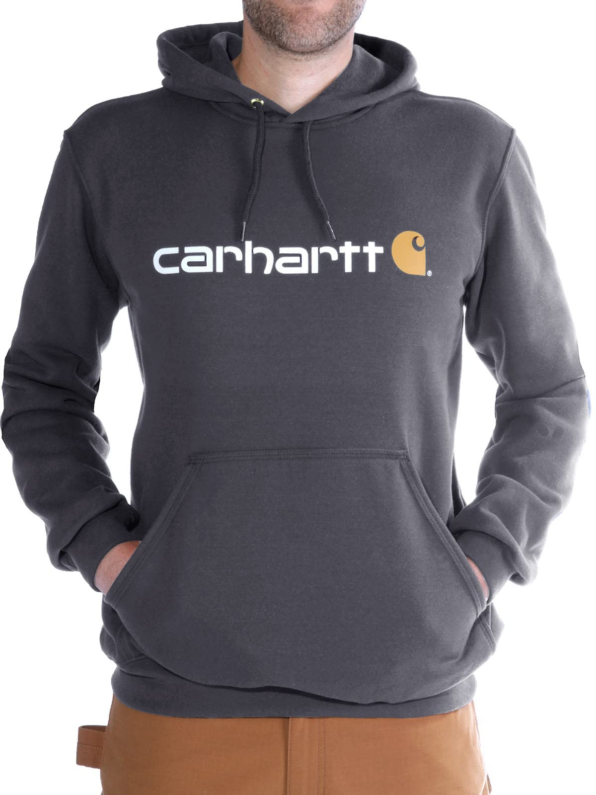 Carhartt Men's Carbon Heather Loose Fit Midweight Logo Graphic Sweatshirt, Xs