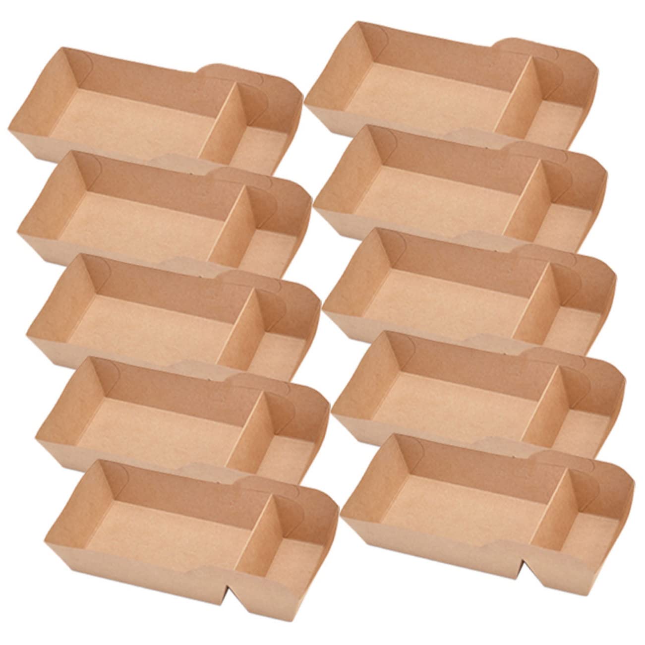 CIYODO 30pcs Oil Paper Snack Boxes Double Compartment Snack Containers for Popcorn Cookies and Candies for Parties and Family Gatherings