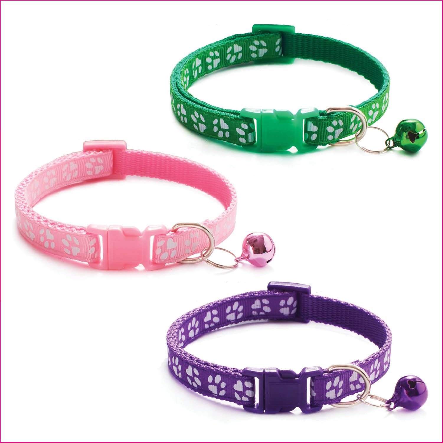 Litvibes Cat Collars Set of 3 with Bell,Kitten & Small Dogs Soft Adjustable Collar Safe,Solid & Protection Breakaway for Cats & Puppies,Cute Kitty with Paw Print-(Dark Green,Light Pink,Purple) (B0D1CH2LHT) Amazon Price History, Amazon Price Tracker