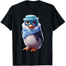 Cute Penguin Wearing A Hat And Scarf T-Shirt