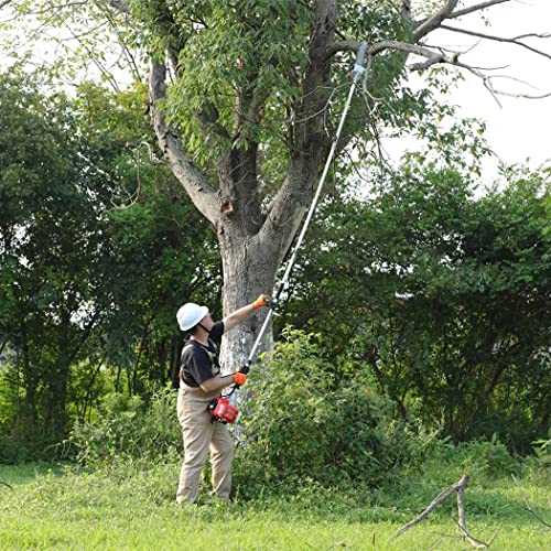 Pole Saw Gas Powered, Reach To 16 Foot Extendable Tree Hedge Trimmer Powerful 42.7Cc 2-Cycle Gasoline Long Chainsaw Cordless Tree Pruning Saw W/Portable Bag #TOP3