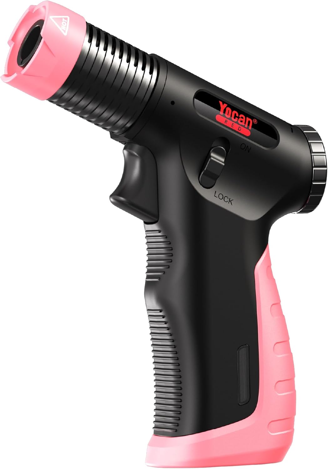 Temporal Butane Torch Refillable Kitchen Lighter with Safety Lock and Adjustable Flame for Desserts Creme Brulee and Baking (Pink), Regular