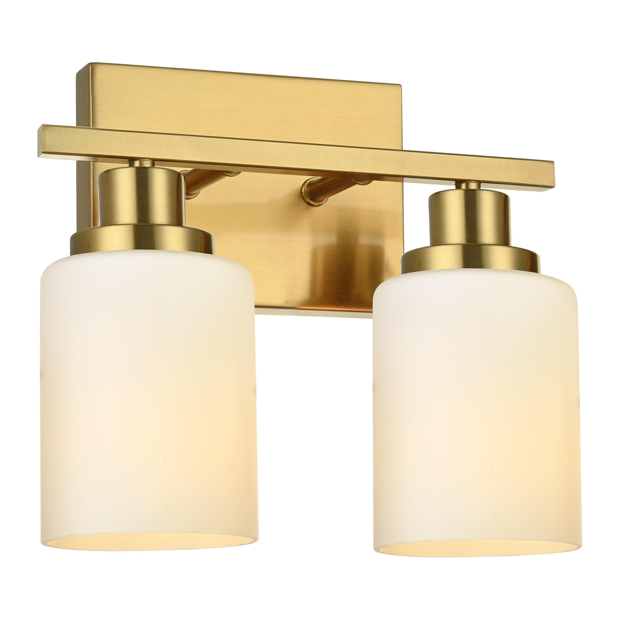 Wanluce 2-Light Bathroom Vanity Light Brushed Brass Bathroom Lighting ...