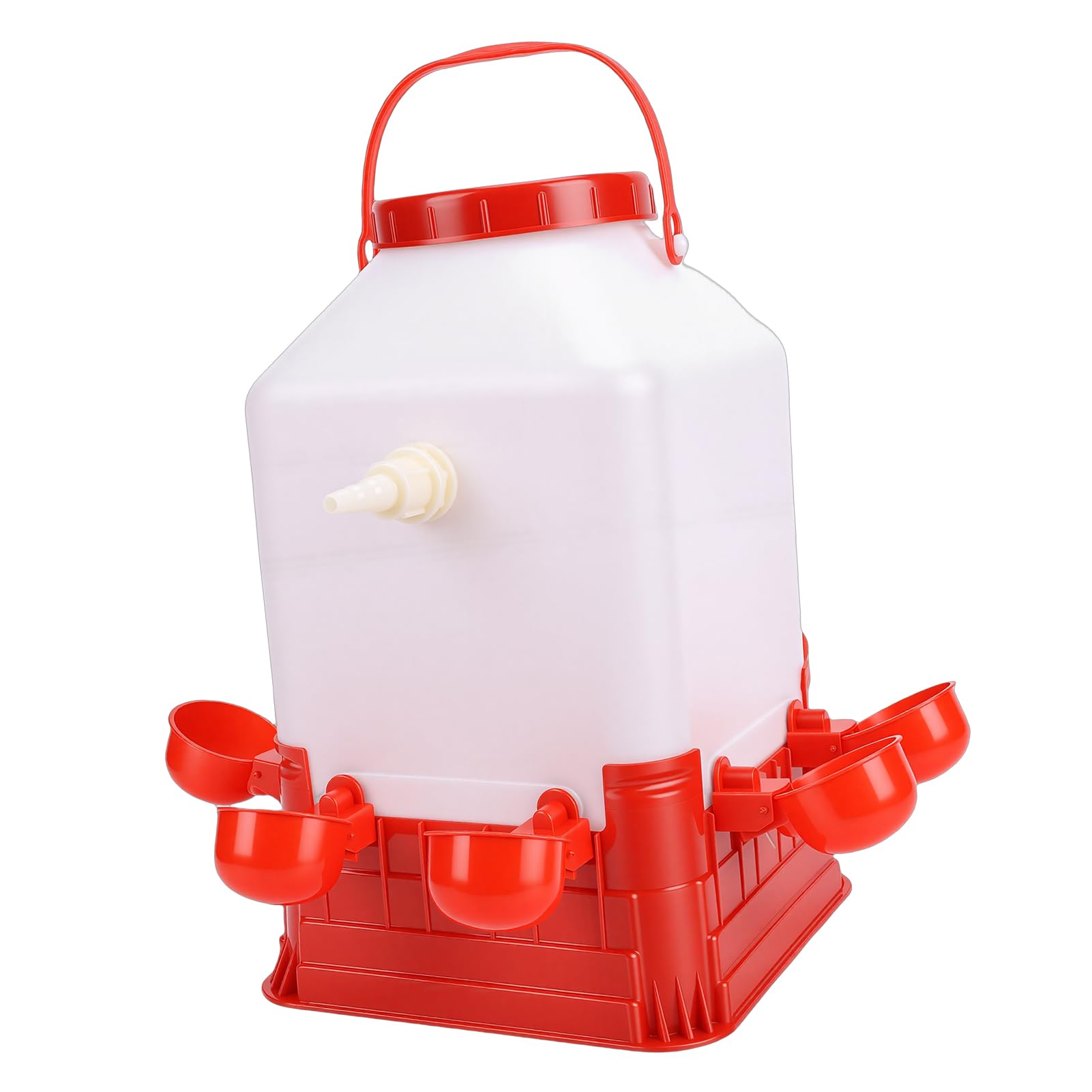 Haofy Abbeveratoio Automatico per Pollame, Design in Plastica da 10 Litri con 4 Ciotole per Anatre e Polli in Ambienti Agricoli