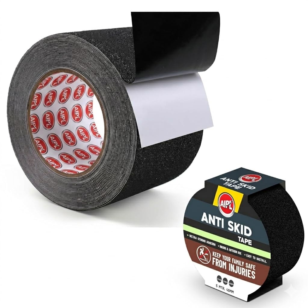 AIPL Premium Heavy Duty Strong Anti Skid Tape for Safety and Traction, Indoor or Outdoor, Stair and other Slippery Surfaces | Waterproof,Black -48 MM X 16.40 Foot-image-26