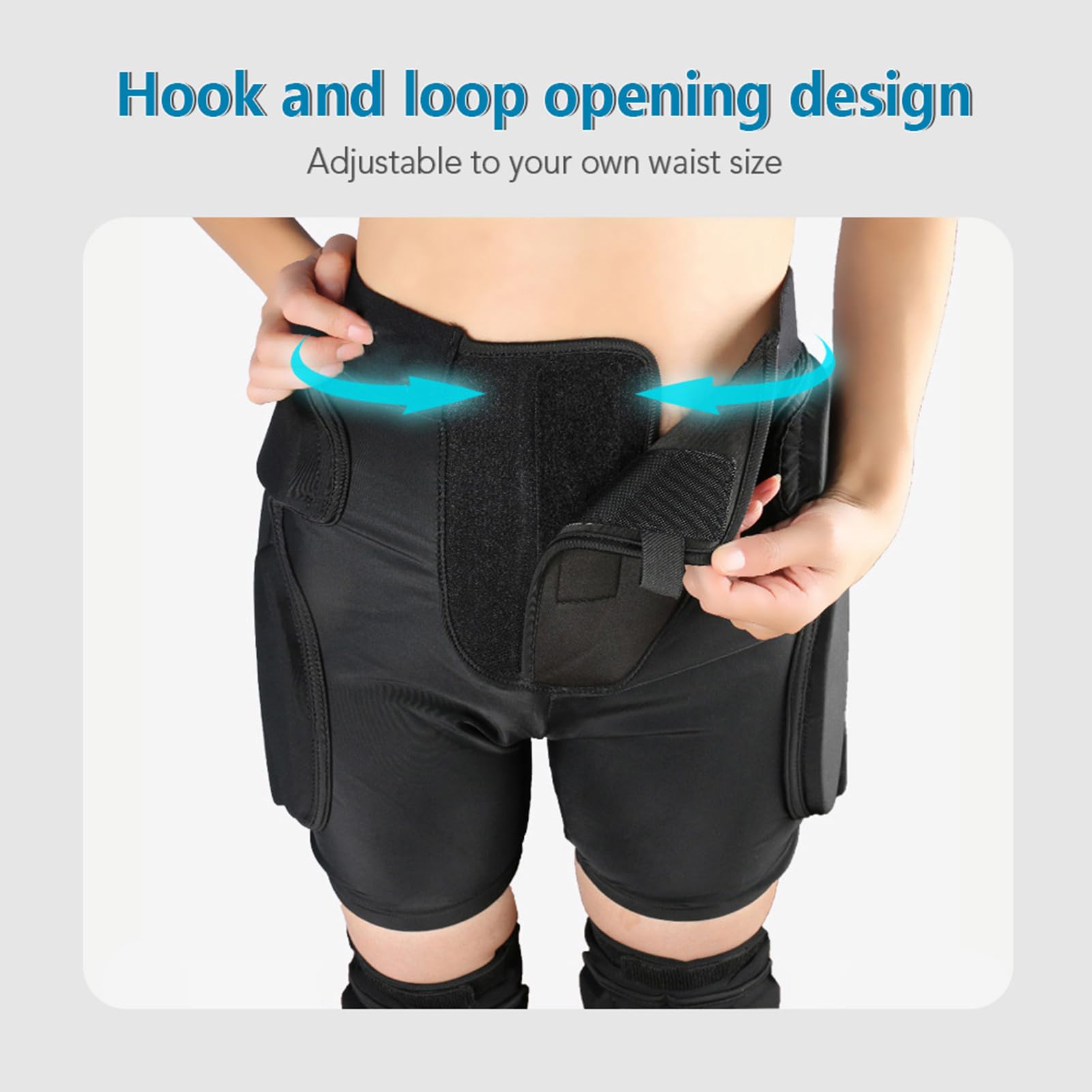 Short de Protection rembourré 3D avec Coussinet de Fesses en Silicone EVA pour Le Snowboard et Le Patinage