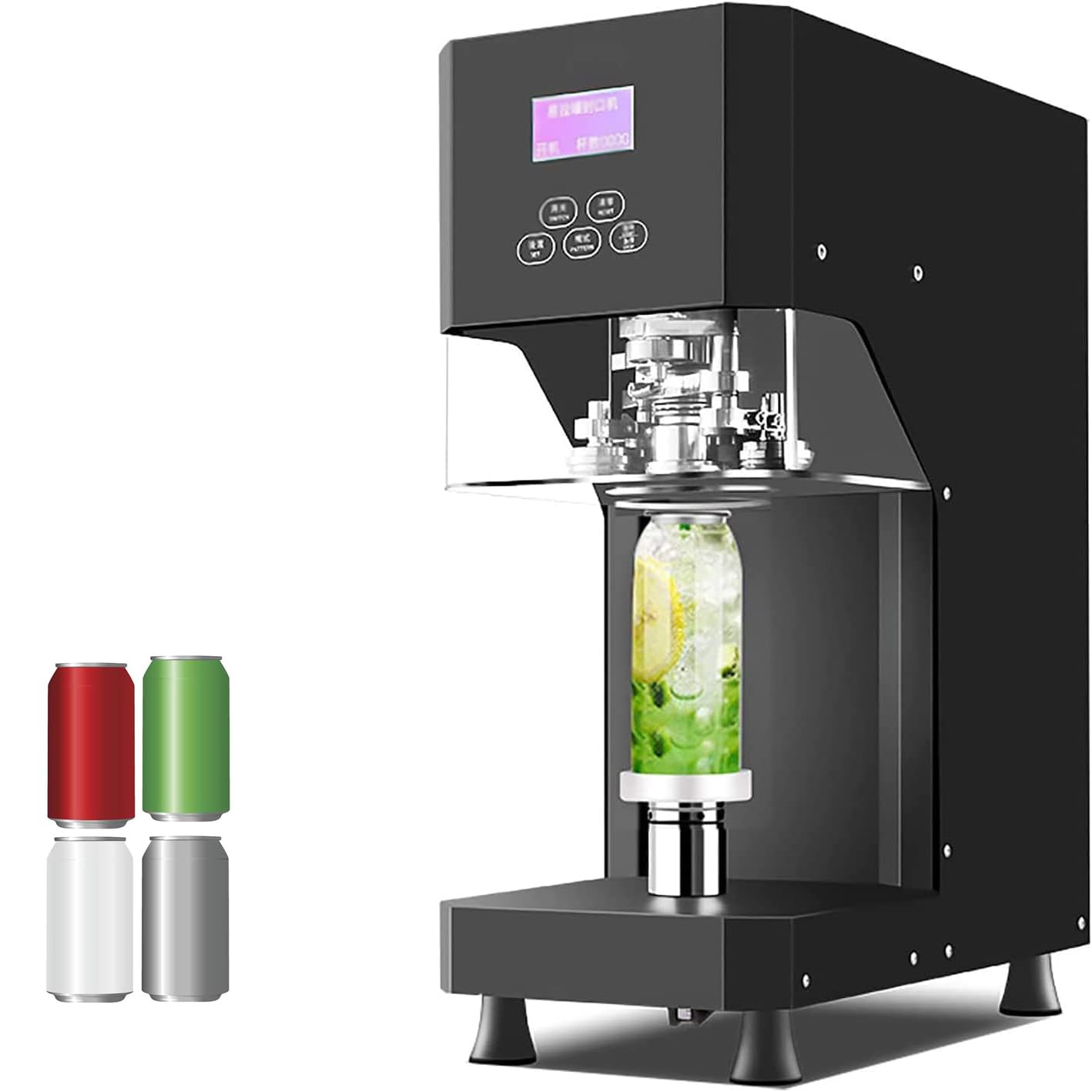 IUokLU Automatic Lift Tin Can Sealer Machine,Commercial Electric Intelligent Tin Can Sealing Machine,Height Adjustable,Sealing Diameter 55Mm