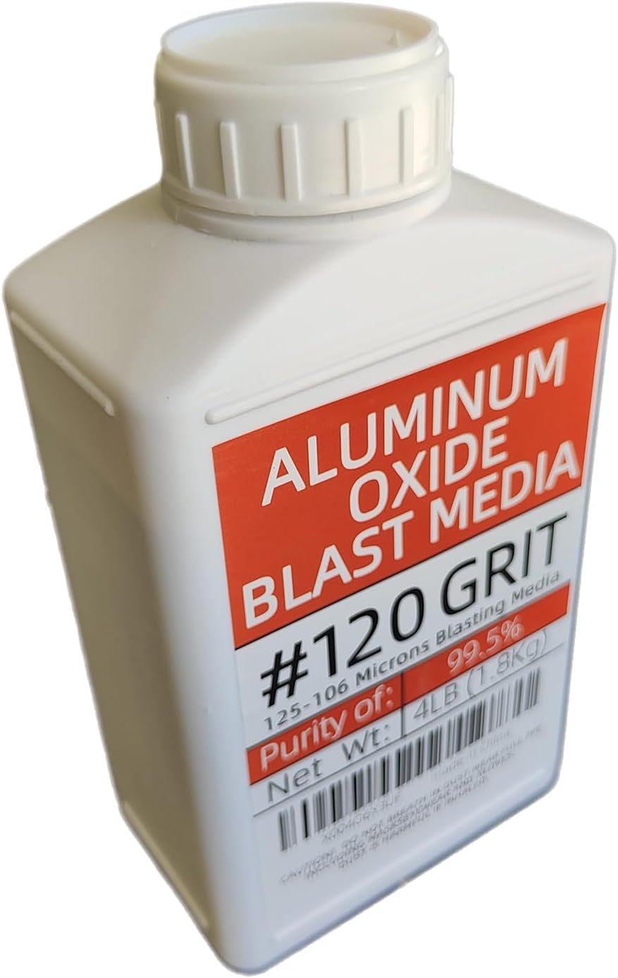 #120 Grit Aluminum Oxide Sandblasting Medium (4 Lbs/1.8 Kg) Fine Sandblasting Medium - Application: Used As Abrasive And Medium For Sandblasting Cabinets And Sandblasting Machines. (Purity 99.5%)