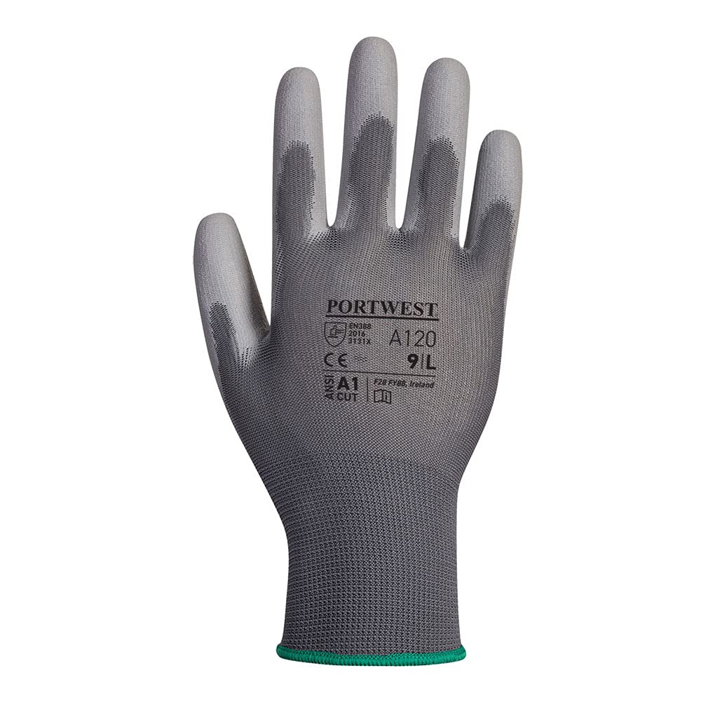 Portwest A120 Breathable PU Palm Glove Grey, Large, L (Pack of 1) - Image 2